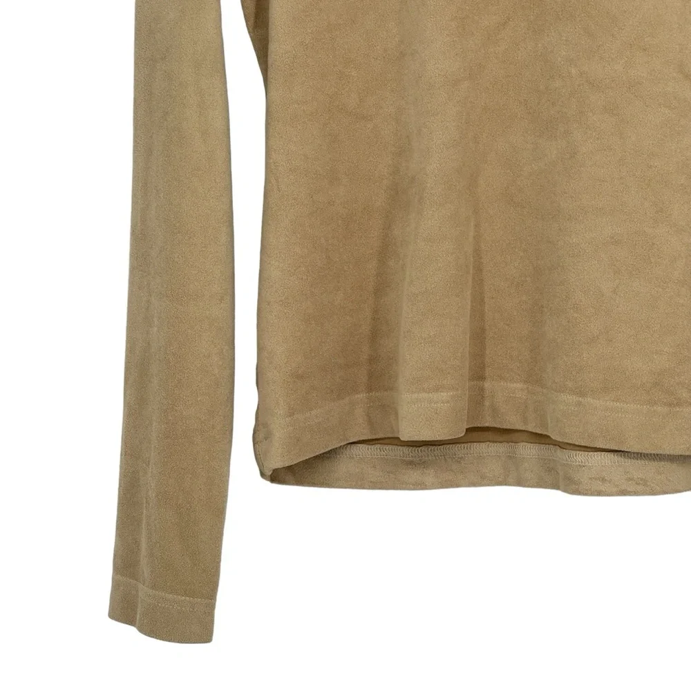 *Women’s Vintage Tsunami Size XS Tan Polyester/Spandex Ultra Suede Shirt Top